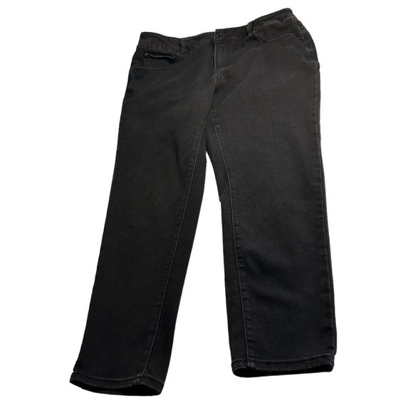 Tahari High Rise Slim Ankle Black Jeans Sz 16/33 - Picture 5 of 14